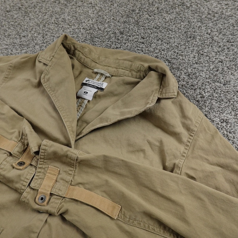 Columbia Jacket Womens M Beige Brown Khaki Utility Chore Safari Hiking Outdoors